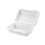 PP White Hinged Container w/ vent 9x6x2.8" - 150 pcs/cs