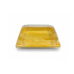 Wood Colour PET Sushi Tray 170x125x52mm - 400 sets/cs