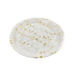 13" White Round Maple Leaf Sushi Party Tray - 50 sets/cs