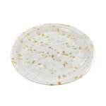 14" White Round Maple Leaf Sushi Party Tray - 50 sets/cs