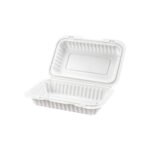 PP White Hinged Container 9x6x2.5" - 150 pcs/cs