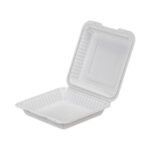PP White Hinged Container 9x9x2.7" - 150 pcs/cs