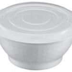 TIYA 50oz White PP Noodle Bowl w/ Lid - 120 sets/cs