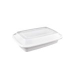16oz (E16) White Rectangle Container - 150 sets/cs