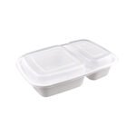 32oz 2-Comp (DT32) White Rectangle Container 150set/cs