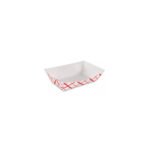 #25 0.25lb Basket Weave White/Red Food Tray 1000/cs