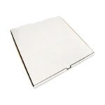14" E Flute Pizza Box White/Brown 100/pk